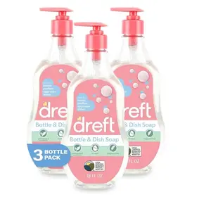 Dreft Bottle & Dish Soap - 3 Pack of 18 FL OZ - Plant-Based Formula for Baby Bottles Sippy Cups Pacifiers & Breast Pumps - Gently Removes Milk Film Odors