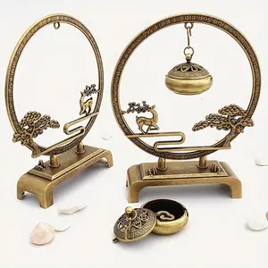 1pc Chinese Style Lucky Incense Holder, FU LU SHOU Best Wishes Incense Burner For Home Ornament (Without Incense)