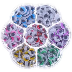 140 count 12mm Mixed Colors Googly Wiggly Eyes with Eyelash with Self-Adhesive DIY Scrapbooking Crafts  Accessories