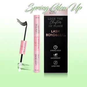 VEYESBEAUTY Lash Bond & Seal - Black 10ml Waterproof 2 in 1 Cluster Lash Glue for Eyelash Extensions Long Lasting Strong Hold Individual Makeup Cosmetic