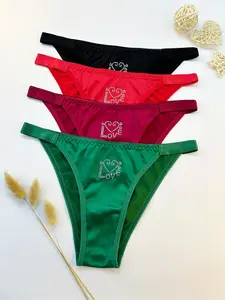 4-piece women's bikini panties, seamless women's panties, women's panties breathable and not showing traces, soft and comfortable, suitable for wear, close to the body and versatile style.