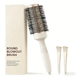 Round Brush for Blow Out,Medium Round Brushing Brush for a Smooth Salon Style Look with Nano Thermal Ceramic Tech,Professional Brushing Brush Ideal for All Hair Types (1.7 Inch Barrel, 2.5 Inch Bristle)
