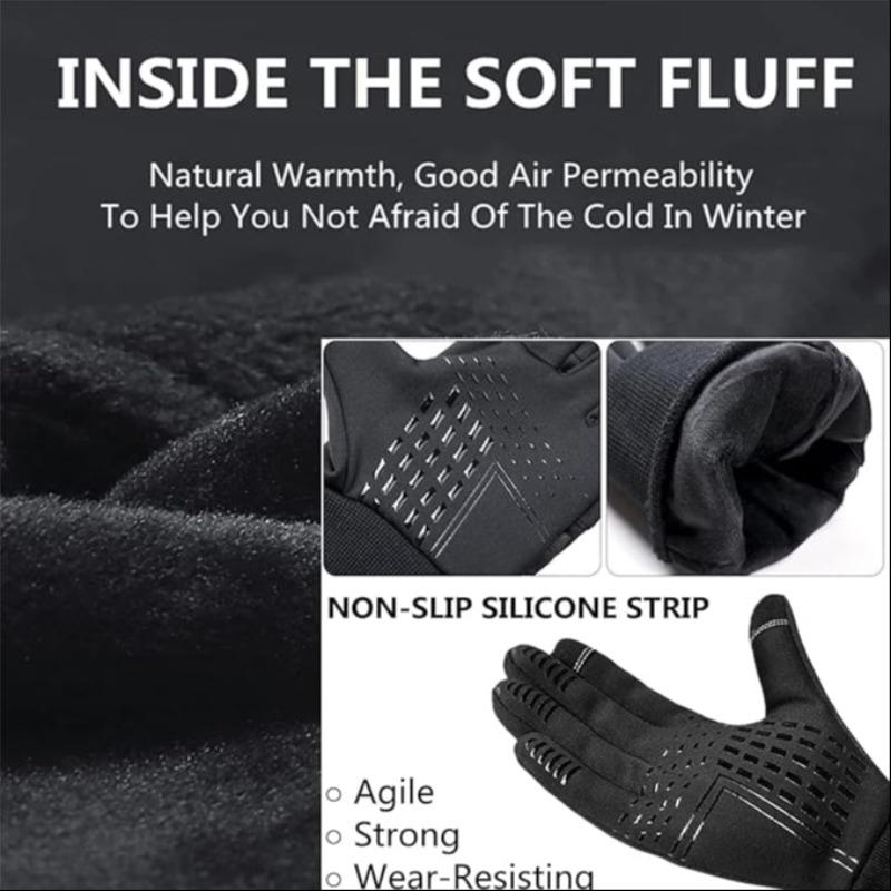 Winter Thermal Gloves, Water-resistant Design Thin Fleece Lined Warm Touchscreen Windproof Compatible Outdoor Sports Essentials, Warm Winter Gloves - For Outdoor Cycling, Driving, Running, Hiking, Great Valentine’s Day Gift - Nice Holiday Present