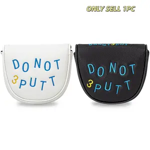 Golf Mallet Putter Cover, Don't Put Design, Double-Ear Club Head Cover, Semi-Circle Putter Cover, Magnetic Closure, PU Material, Golf Accessory