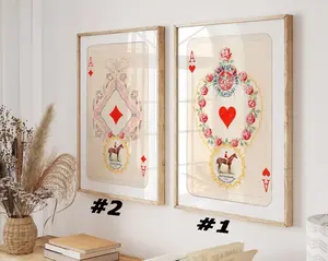 Trendy Retro Wall Art, Retro Trendy Aesthetic Posters, Lucky You Print, Red Ace Cards Poster, Trendy Wall Art, Playing Cards, Funny Wall Art Decor Decoration