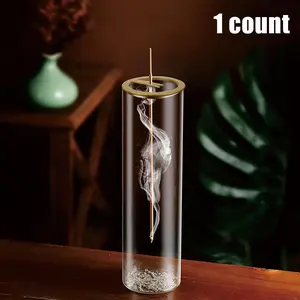 Glass Incense Holder, 1 Count Removable Fragrance Incense Stick Holder, Home Decor Supplies for Living Room Bedroom Office