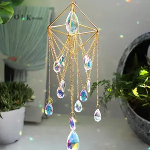Creative Sun Catcher, 1 Count Teardrop Design Metal Hanging Decor, Hanging Ornament for Home Garden Party Wedding, Home Decor, Room Decor, Windchimes
