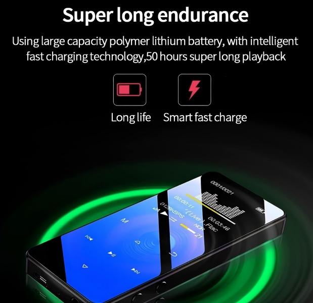 Portable Bluetooth 5.0 MP3 Player, Mini Music Player with Speaker, FM Radio, Voice Recorder, Perfect Gift for Kids, Students, Sport & Daily Use