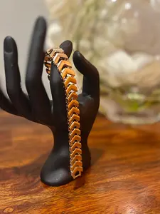 18K Gold Filled Chevron Link Bracelet | Minimalist V-Shape Gold Jewelry