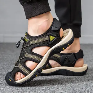 Bdhjydb Yizou Leopard Toe-Covered Sandals Casual Beach Shoes Retro Clogs Men'S Breathable Shoes