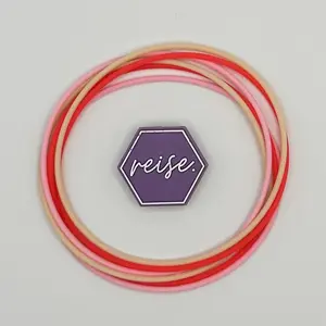 "Strawberry Shortcake” / Silicone Stacking Bracelets / Memories Collection Stack