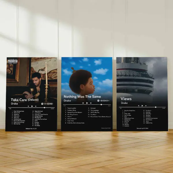Elegant Artistic Drake Album Cover Canvas Wall Art Poster Print, Single Canvas Wall Art for Bedroom Home Decoration and Post Ideas, Music Room Decor for Dorm Studio Living Room Office, Gift for Hip Hop Fans Men Teens, Modern Aesthetic Wall Decoration