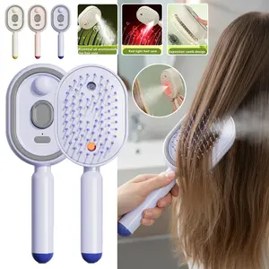 All in One Misting Brush, Electric Spray Air Cushion Massage Comb, Self-Cleaning Anti-Tangle, Anti-Static for Wet Curly Wavy Hairbrush