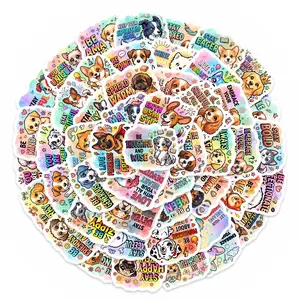 50 Watercolor Cute Puppy Doodle Stickers, Suitable for Scrapbooks, Diaries, Laptops, Water Bottles, Cars, and Other Faith-based Designs-gifts with Positive Messages.