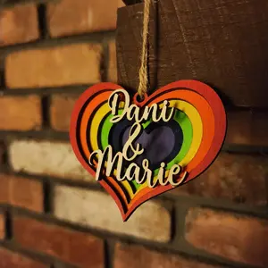 Pride Heart Christmas ornament