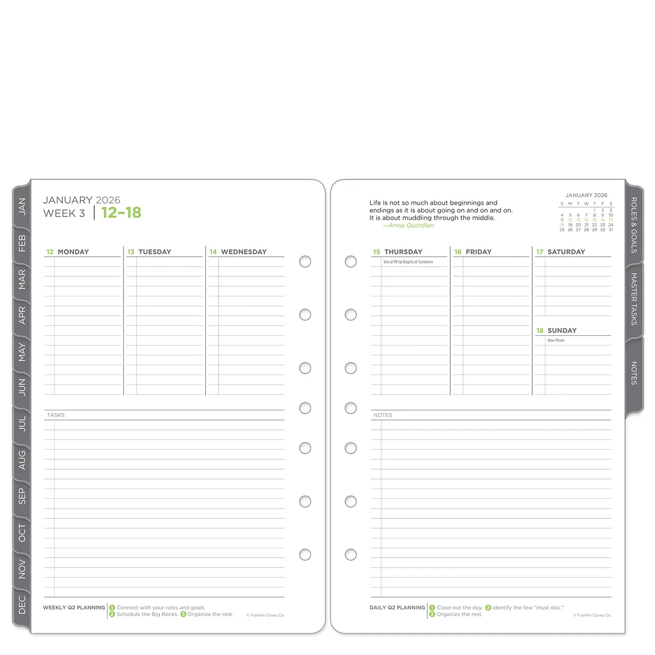 Franklin Planner The 5 Choices Weekly Ring-bound Planner Classic Jan 2026 - Dec 2026
