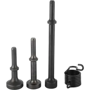 Smoothing Air Hammer Tool Kit Pneumatic Chisel Bits Accessories Including 3pcs 0.401'' (10mm) Shank Air Hammer and 1pc Spring