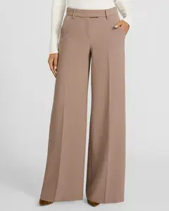 Express Editor Studio Stretch Twill Mid Rise Wide Leg Pant