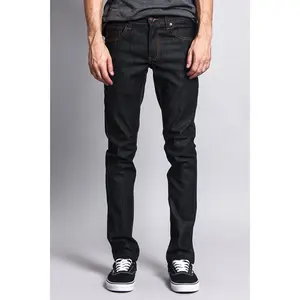 Men's Skinny Fit Raw Denim Jeans (Black/Timber)