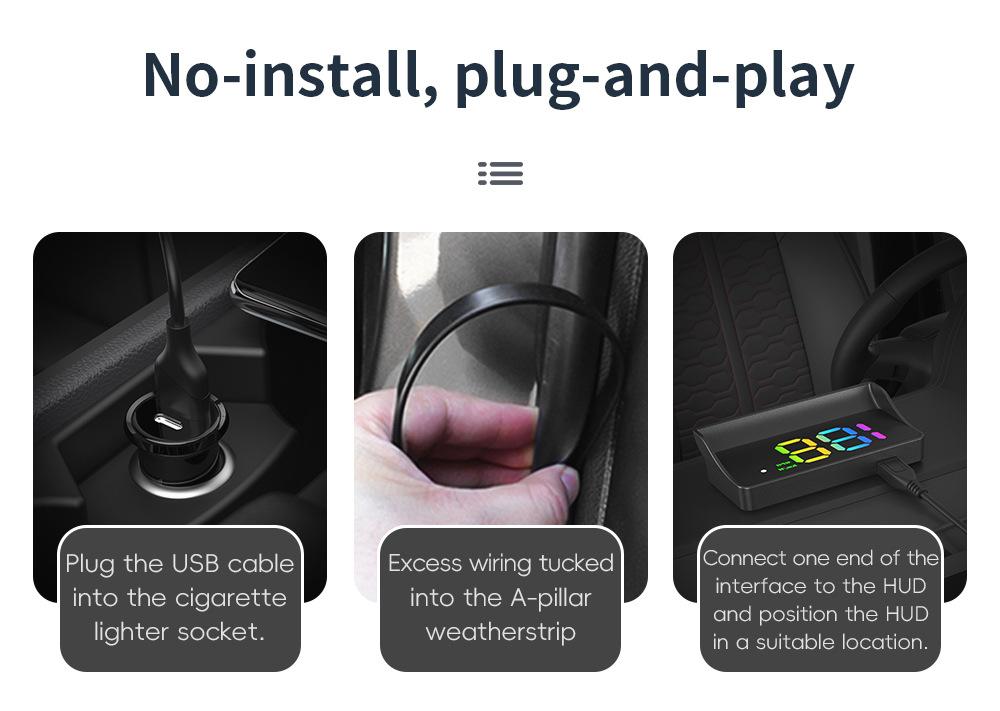 2026 New HUD Head Up Display GPS Speedometer Car Digital MPH Speed Monitor