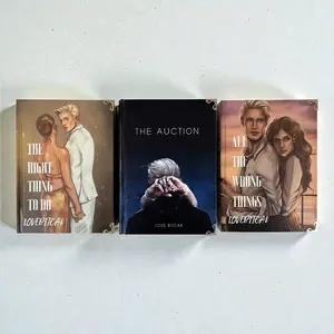 The Auction, All The Wrong Things & The Right Thing To Do Hardcover Set | Special Edition Books with Multiple Cover Designs for Dark Romance Bookshelf