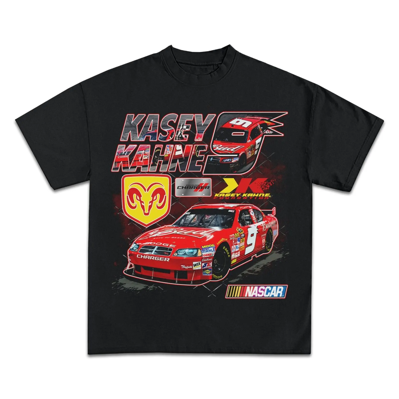 NASCAR Kasey Kahne Racing Vintage T-Shirt One Side Unisex Cotton Menswear Sport Top Tee Shortsleeve nascar  tee