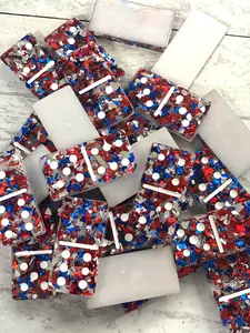 Red, Silver and Blue Domino Set