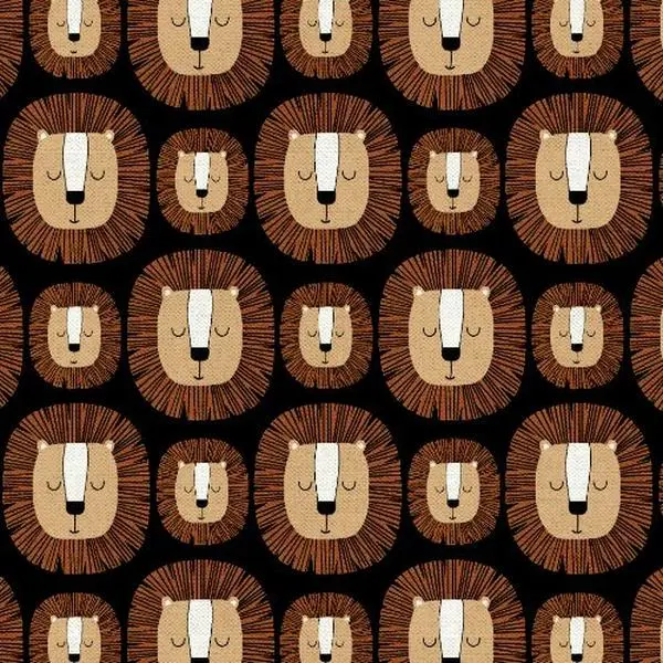 Fabric 3 Wishes Black Lion Pride Wild Safari by the Quarter Yard 24194-BLK