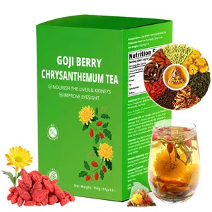 Goji Berry Chrysanthemum Tea for Liver Health - Dandelion Wolfberry Tea, Chinese Liver Cleanse & Detox Herbal Tea Bags - Include Cassia Seed, Licorice, Orange Peel, Gardenia, Loose Leaf (1Box,15 Bags)
