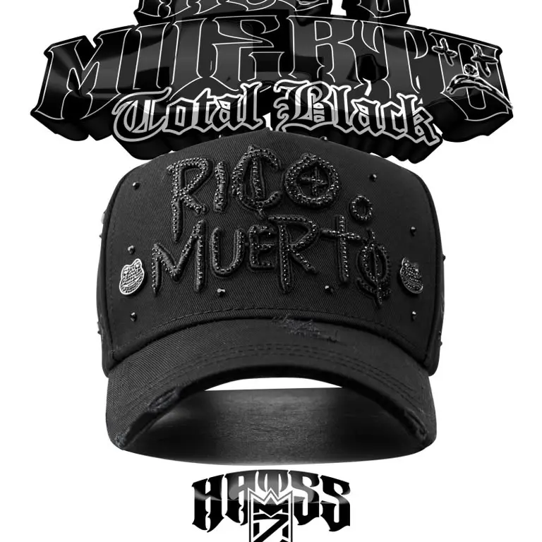 Cap “Rico o Muerto”Total Black, MzHats, Premium.