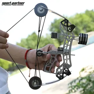 Sport-Partner Stainless Steel Mini Compound Bow Set for Beginners Compact Design with 8 Arrows Ideal for Practice Stress Relief and Fun Gifting For teens&aldult&kids