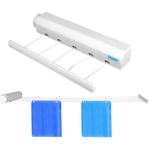 Telescopic Drying Rope, Retractable Clothesline for Laundry Home Balcony Hotel (Five Ropes) Retractable Clothesline Outdoor Retractable Clothesline