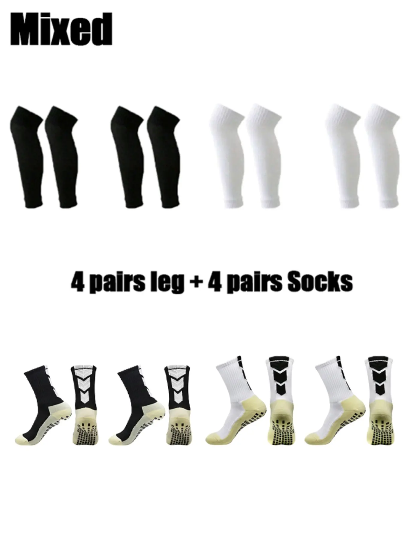 8 Pairs Competition Training Professional Football Accessories Men Women Sports Non-slip Dummy Football Socks Riding Socks Elastic Socks Leg Socks Football Equipment Sports Socks Set