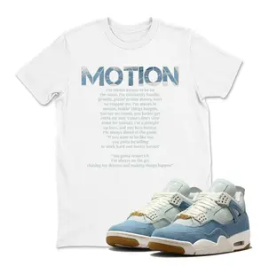 AJ 4 Denim Worn Blue Sneaker T Shirt Match Motion, Shirt, Youth and Adult Tshirt