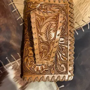 Brown Western Tooled Hand Bag Crossbody
