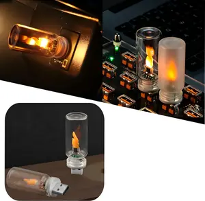 USB-Powered Flame-Effect Ambient Light – Portable Night Light for Vehicles, Home Interiors, Gaming Environments, and Outdoor Camping