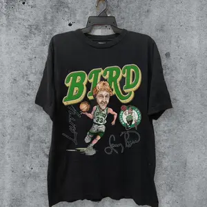 [Sale Up To 25%] Vintage 90s Larry Bird Shirt Homage, Boston Basketball Retro Classic Graphic Tee, 90s Bootleg Style Sports Top, Basketball Legend Tribute Top, Gift for Fans