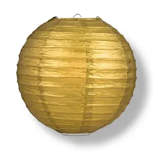 Red and Gold Party Pack Parallel Ribbed Paper Lantern Combo Set (12 pc Set)