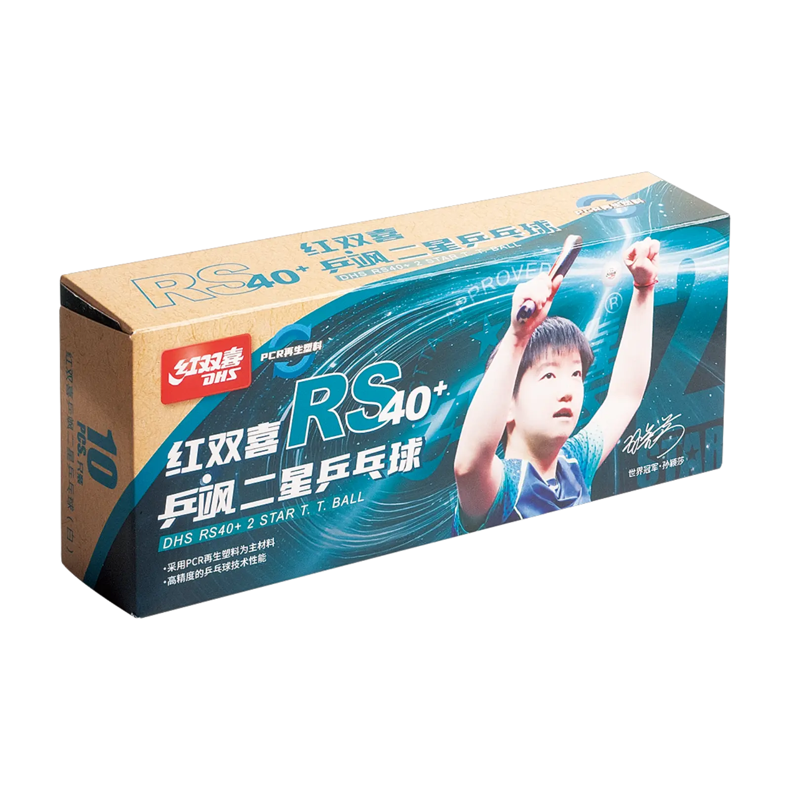 DHS RS40 2 Star Recycled Material Table Tennis Ball