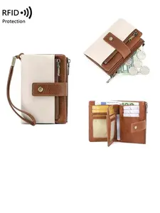 Holiday Haul Women's RFID Blocking Trifold Wallet Lightweight Zipper Design Fashionable Secure Vintage Style Multi-Card Holder for Casual Business Travel