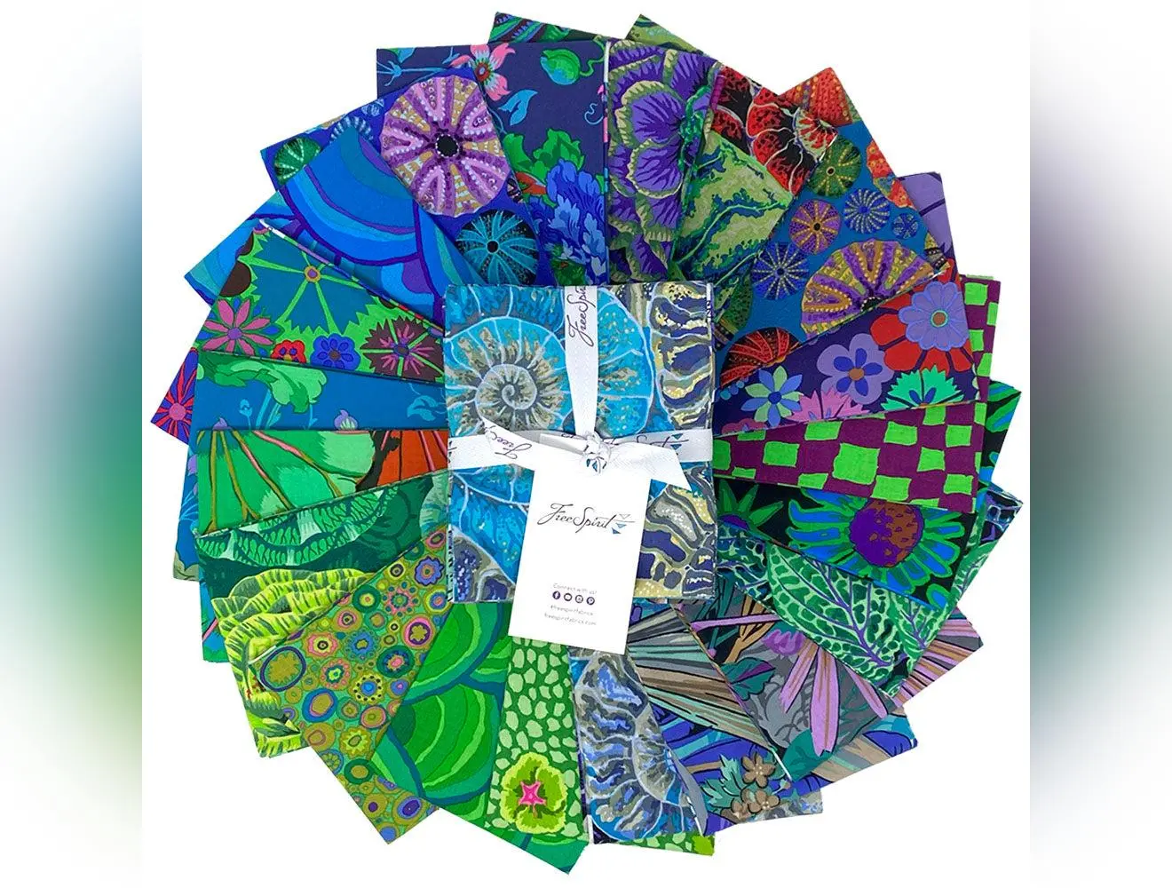 August 2024 | Kaffe Fassett Collective Fat Quarter Bundle - Cool Colorway | 20 pcs