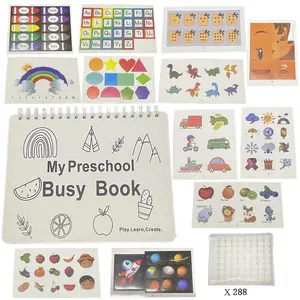 Mallify Busy Book for Toddlers 1-5, Montessori Busy Book with 12 Themes, Kids Binder and Early Learning Toys, Preschool Busy Books for Toddlers, Tracing Coloring Book