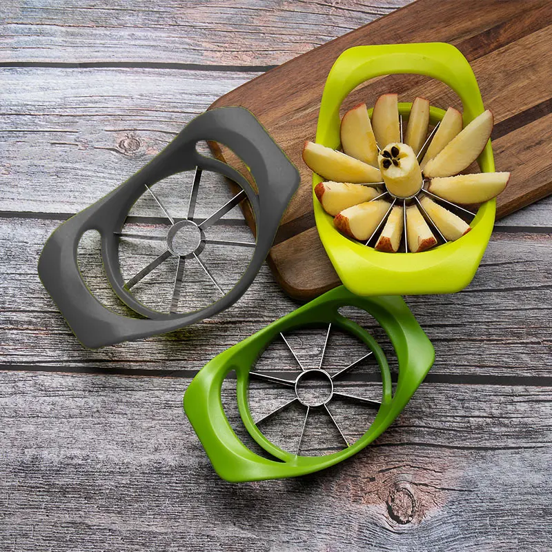 Apple Slicer Corer Cutter, Heavy Duty Stainless Steel Fruit Divider with Comfort Grips, Easy Grip Apple Wedge Slicer for Pear Fruit Salad Baking Prep