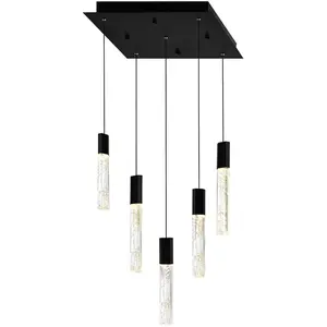 CWI Lighting Greta LED 12 inch Black Mini Pendant Ceiling Light 1589P12-5-101