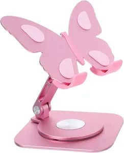 2026 New 360° Rotating Butterfly Design Smartphone Mount, Durable Aluminum Alloy Body, Folding Adjustable Portable Cradle, Stylish Universal Mobile Tech Accessory for Desk Video Watching, Gaming (Graduation Gift, Cellphone Accessories)