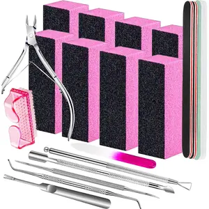 Nail Buffers and Files, Nail Care Kit, Nail Cuticle Tools Set, Manicure Tools, Finger Nail File, Nail Buffer Block, Cuticle Nippers, Ingrown Toenail Tools