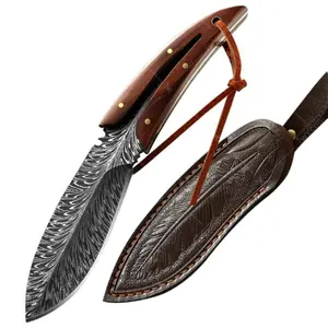 Feather knife, professional kitchen knife with cover, forged carving knife, suitable for kitchen barbecue, kitchen knife