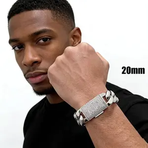 “Miami Cuban Link Bracelet for Men, CZ Clasp, Stainless Steel, Waterproof & Fade Resistant, 8–22mm, 7.5–8.5in, Perfect Gift”