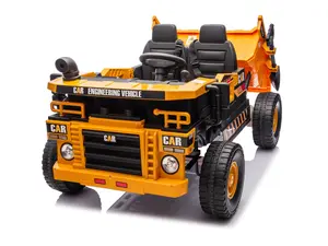 12V 2 Seater Ride on Dump Truck, 2WD 4-Wheel Ride on Toys for Big Kids with Remote Control, Toy Shovel, LED Lights & Music, Suspension Spring - Ages 3+