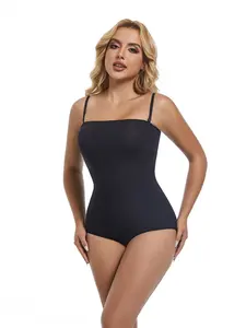 Seamless Body Shaper Shapewear One-Piece Bodysuit for Women, Detachable Straps, Tummy Control, Butt Lifting, Above the Knee, Slim Fit, All Seasons
